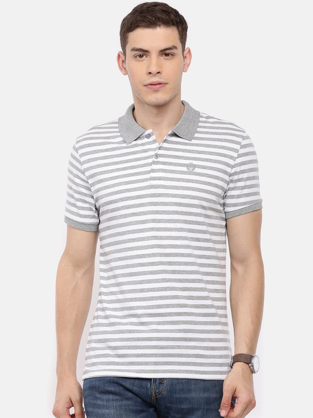 Grey Melange/White