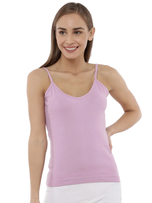 Women's Spaghetti Tops in Pure Cotton Fabric with Deep Neckline and Adjustable Straps | MW2311