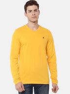 Macroman M-Series Men’s Smartz Basics T-Shirt in Cotton Rich Single Jersey Fabric, V-Neck Full Sleeve Style | M9001FS