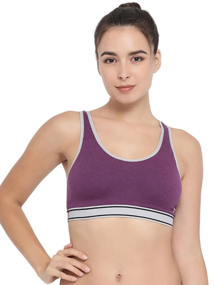 Women's Racerback Bras in Cotton Stretch Fabric with Full Coverage Moulded Cups, Double Layered Support, Wide Straps, and Soft Bottom Band | MW1402