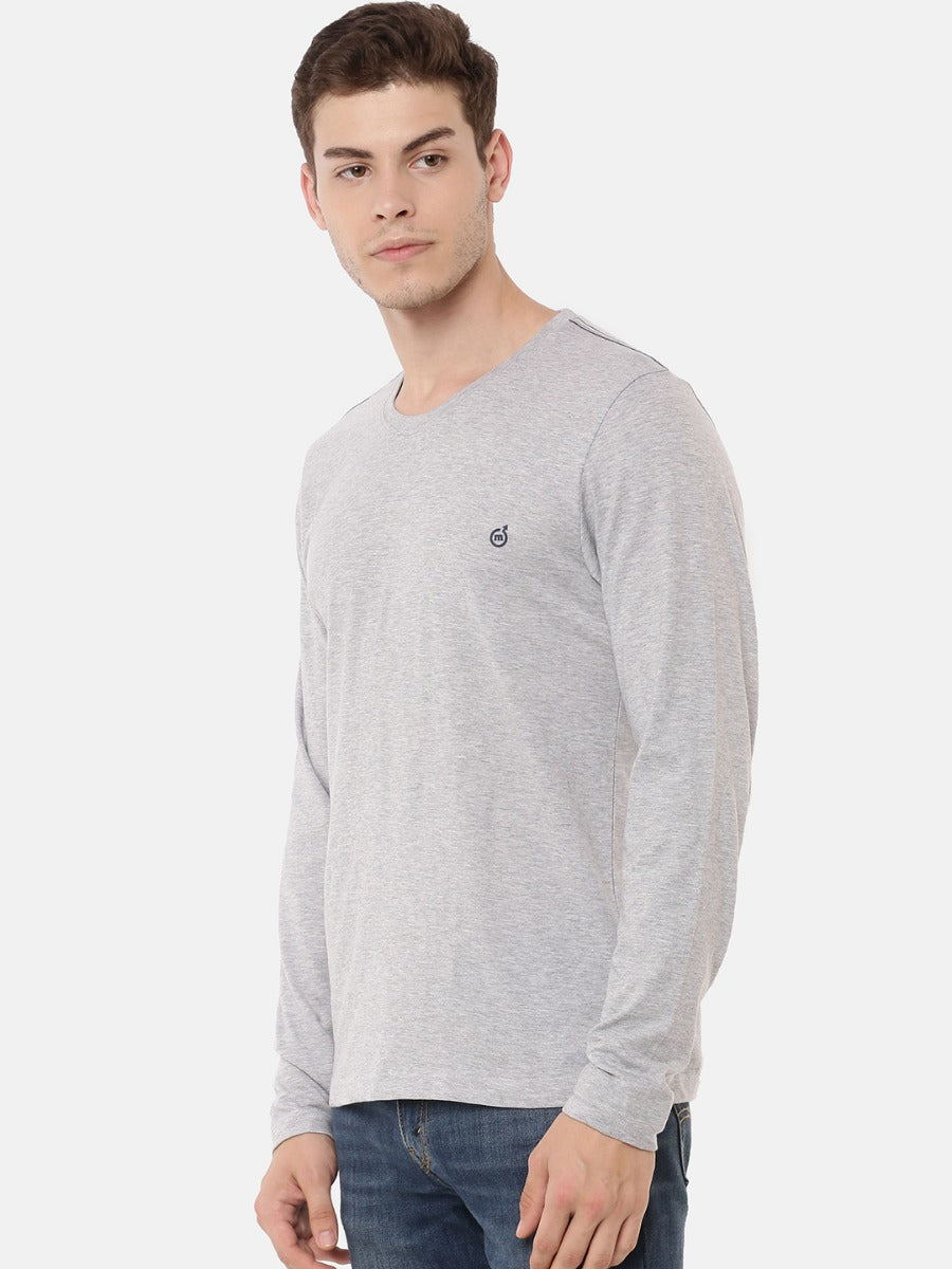 Macroman M-Series Men’s Smartz Basics T-Shirt in Cotton Rich Single Jersey Fabric, Crew Neck Full Sleeve Style | M9000FS