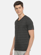 Men’s T-shirts Cotton-Rich Half Sleeve V-Neck Athleisure Wear with Anti-Sag Collar, Relaxed Fit and Everyday Wearability | MS262