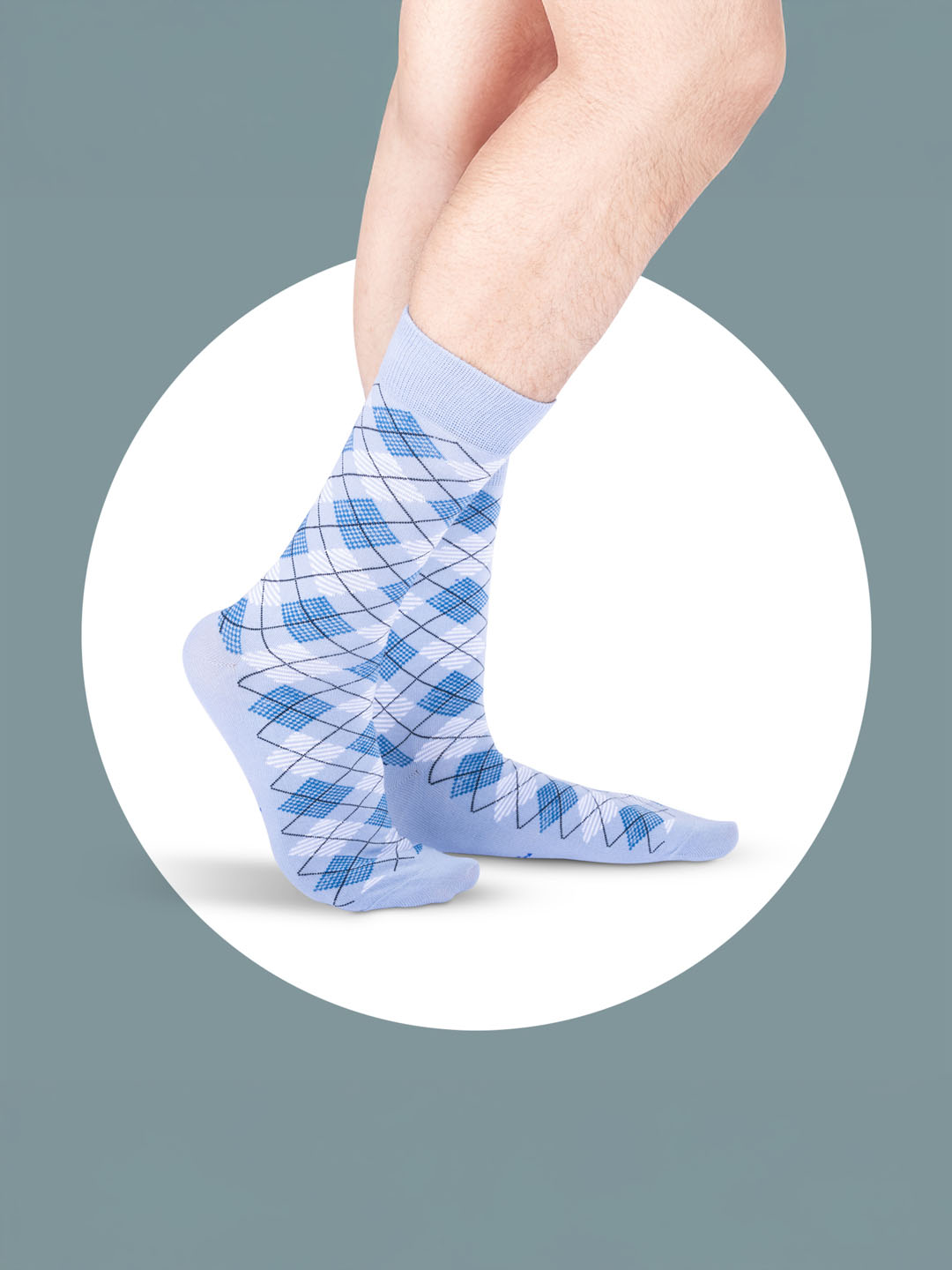 Socks Sutra Men’s Crew/Calf Length Socks (Pack of 3) | Cotton Spandex, Stretch-Fit, Reinforced Heel & Toe | MM3034
