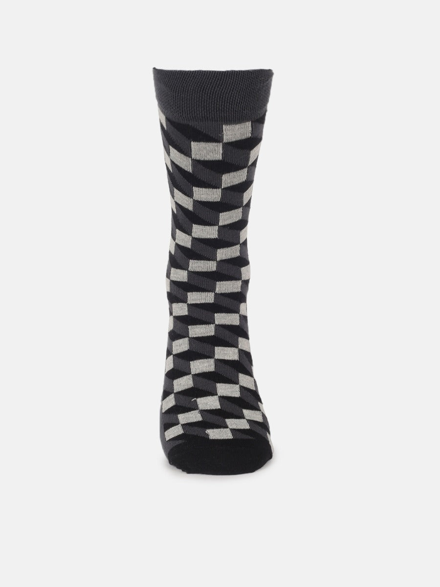 All Over Checks Full Length Socks | M4500