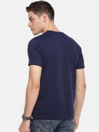 Macroman M-Series Men’s Smartz Basics Contrast Doubler T-Shirt in 100% Cotton Slub Single Jersey Fabric, V-Neck Half Sleeve Style | M9012HS