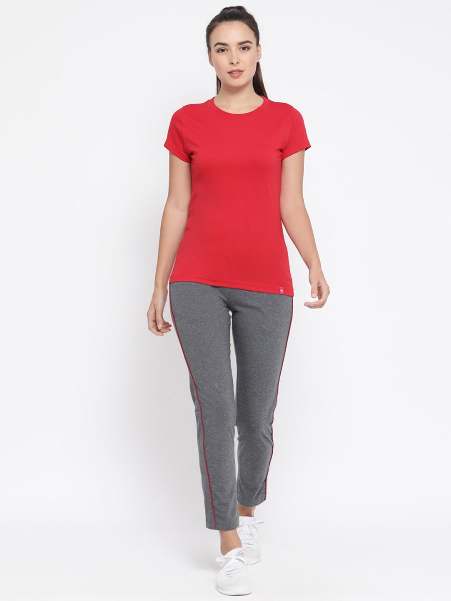 Women's Pants, Cotton Rich Fabric with Contrast Piping and Broad Drawstring Waistband for Active or Lounge Wear | MW3302