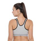 Women's Racerback Bras in Cotton Stretch Fabric with Full Coverage Moulded Cups, Double Layered Support, Wide Straps, and Soft Bottom Band | MW1402
