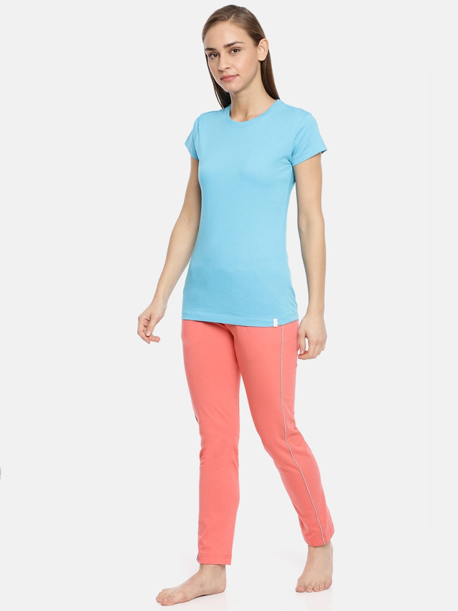 Women's Pants, Cotton Rich Fabric with Contrast Piping and Broad Drawstring Waistband for Active or Lounge Wear | MW3302