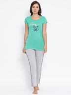 Women's Round Neck Printed Long Tees in Cotton Rich Fabric with Half Sleeves for Enhanced Comfort | MW3325