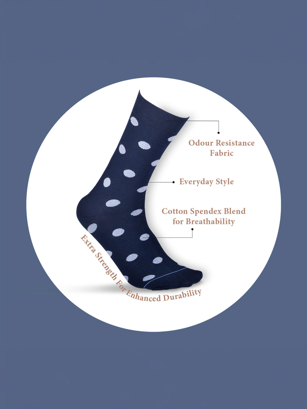 Socks Sutra Men’s Crew/Calf Length Socks (Pack of 3) | Cotton Spandex, Stretch-Fit, Reinforced Heel & Toe | MM3029