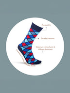 Socks Sutra Men’s Crew/Calf Length Socks (Pack of 3) | Cotton Spandex, Stretch-Fit, Reinforced Heel & Toe | MM3034