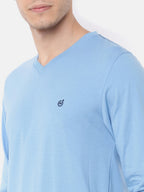 Macroman M-Series Men’s Smartz Basics T-Shirt in Cotton Rich Single Jersey Fabric, V-Neck Full Sleeve Style | M9001FS
