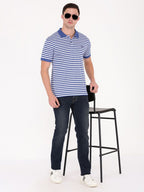 Denim Melange/White