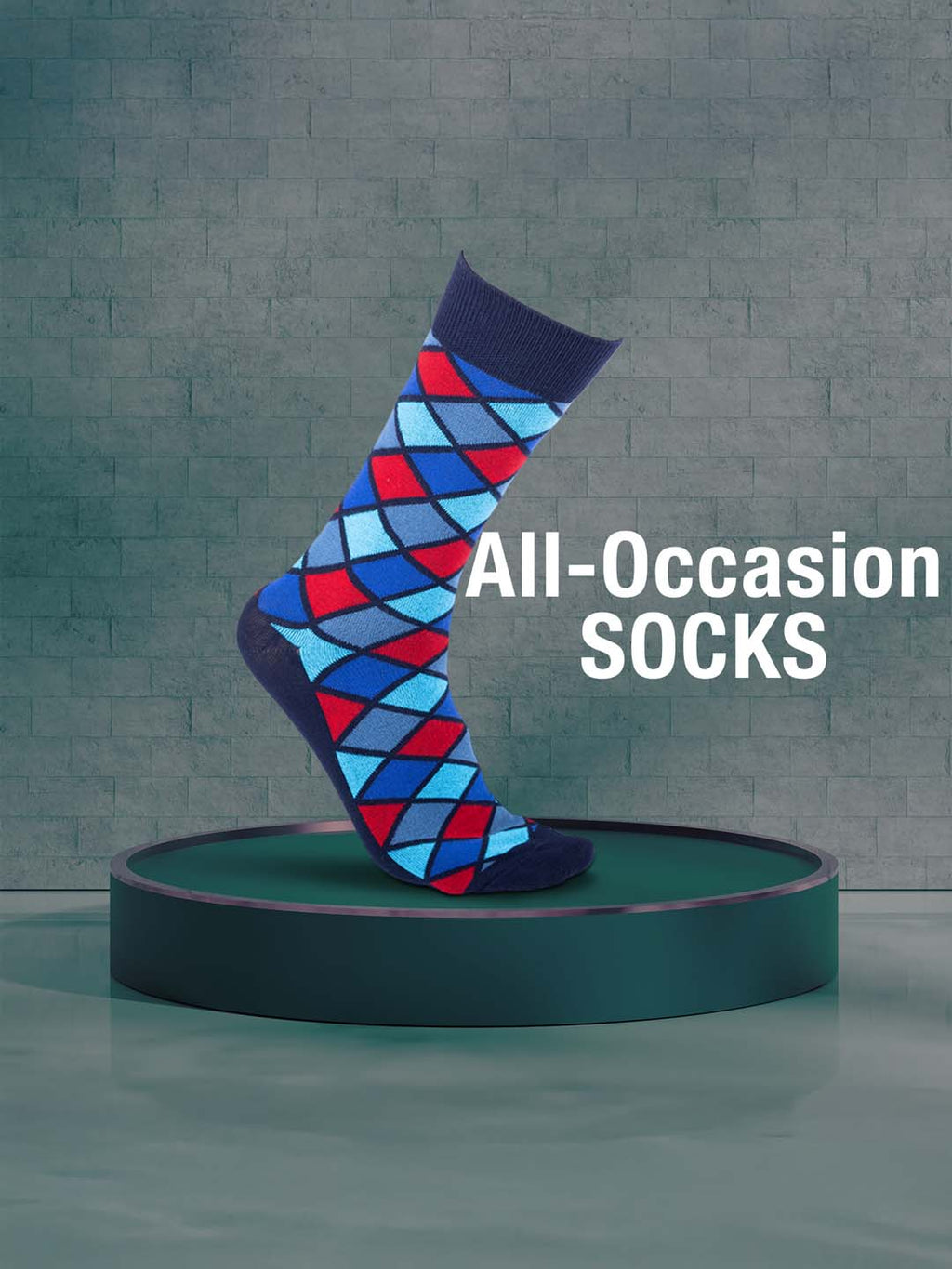 Socks Sutra Men’s Crew/Calf Length Socks (Pack of 3) | Cotton Spandex, Stretch-Fit, Reinforced Heel & Toe | MM3034