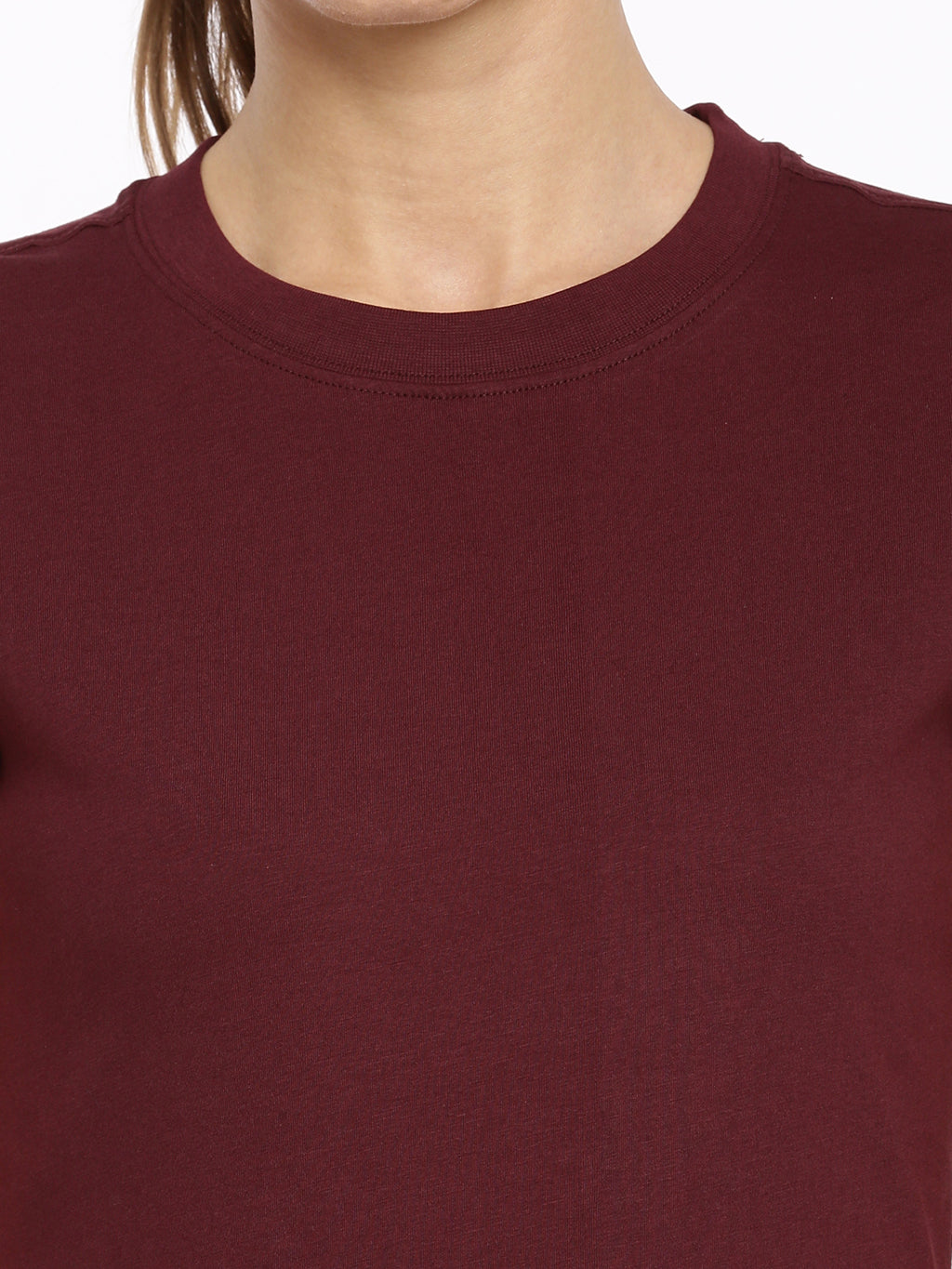 Cotton Rich round neck fitted T shirt with Half Sleeve | MW3121