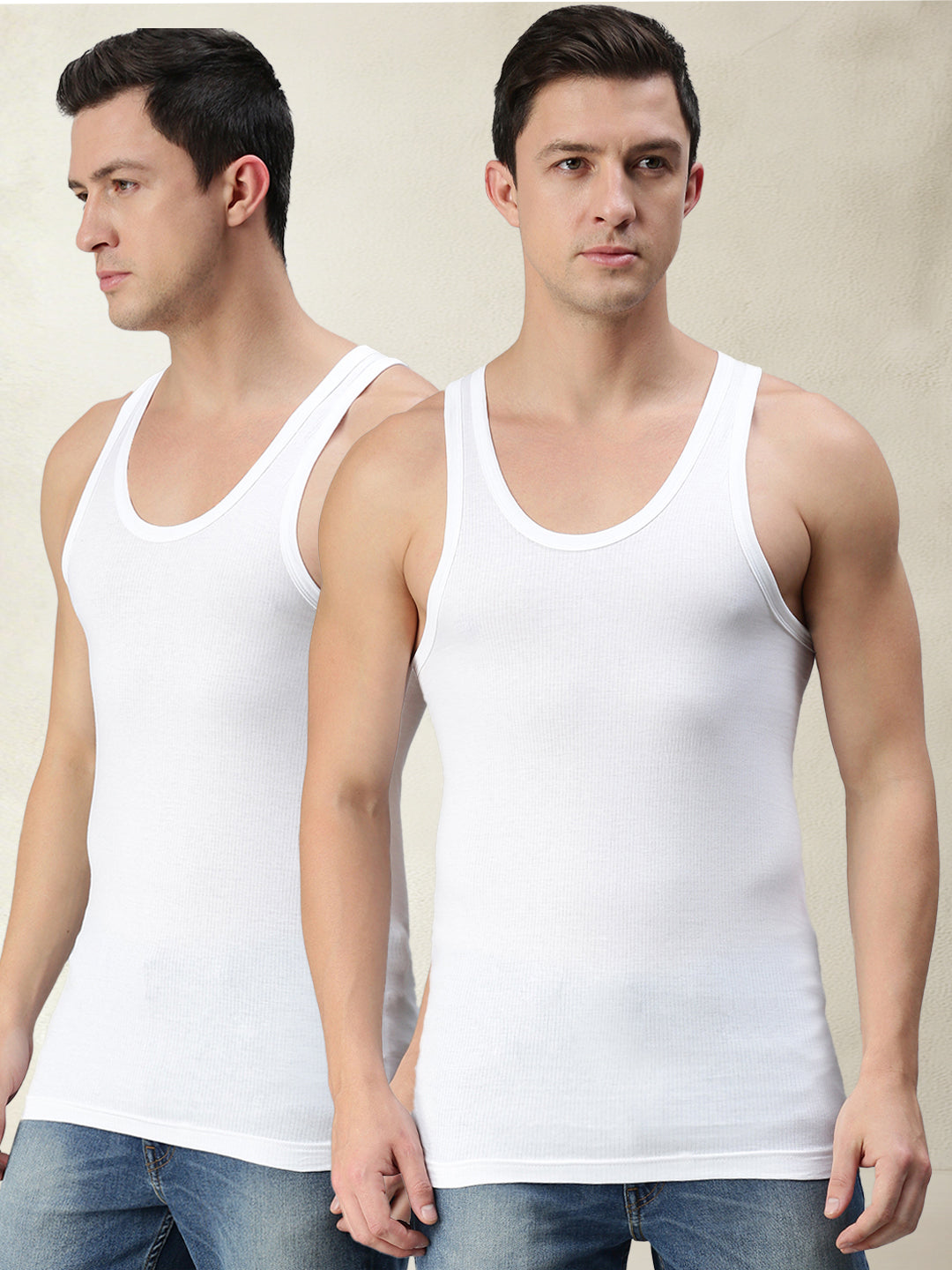 Men's Vests Combed Cotton Seamless Fit Classic Cut For Perfect Comfort (Pack Of 2) | MB001