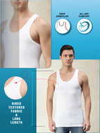Men's Vests Combed Cotton Seamless Fit Classic Cut For Perfect Comfort (Pack Of 2) | MB001