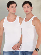 Men's Vests in Compact Cotton Fabric Classic Cut Seamless Fit with Contoured Armholes | MB005