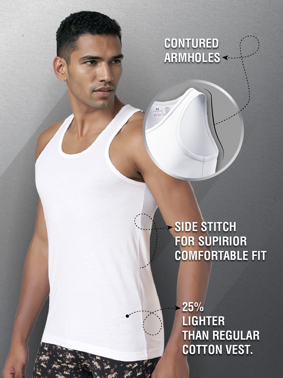 Men's Vests in Modal & Supima Cotton with Cool Touch, Stretch Fit, Shape Retention, and Odor Control | MMS8101