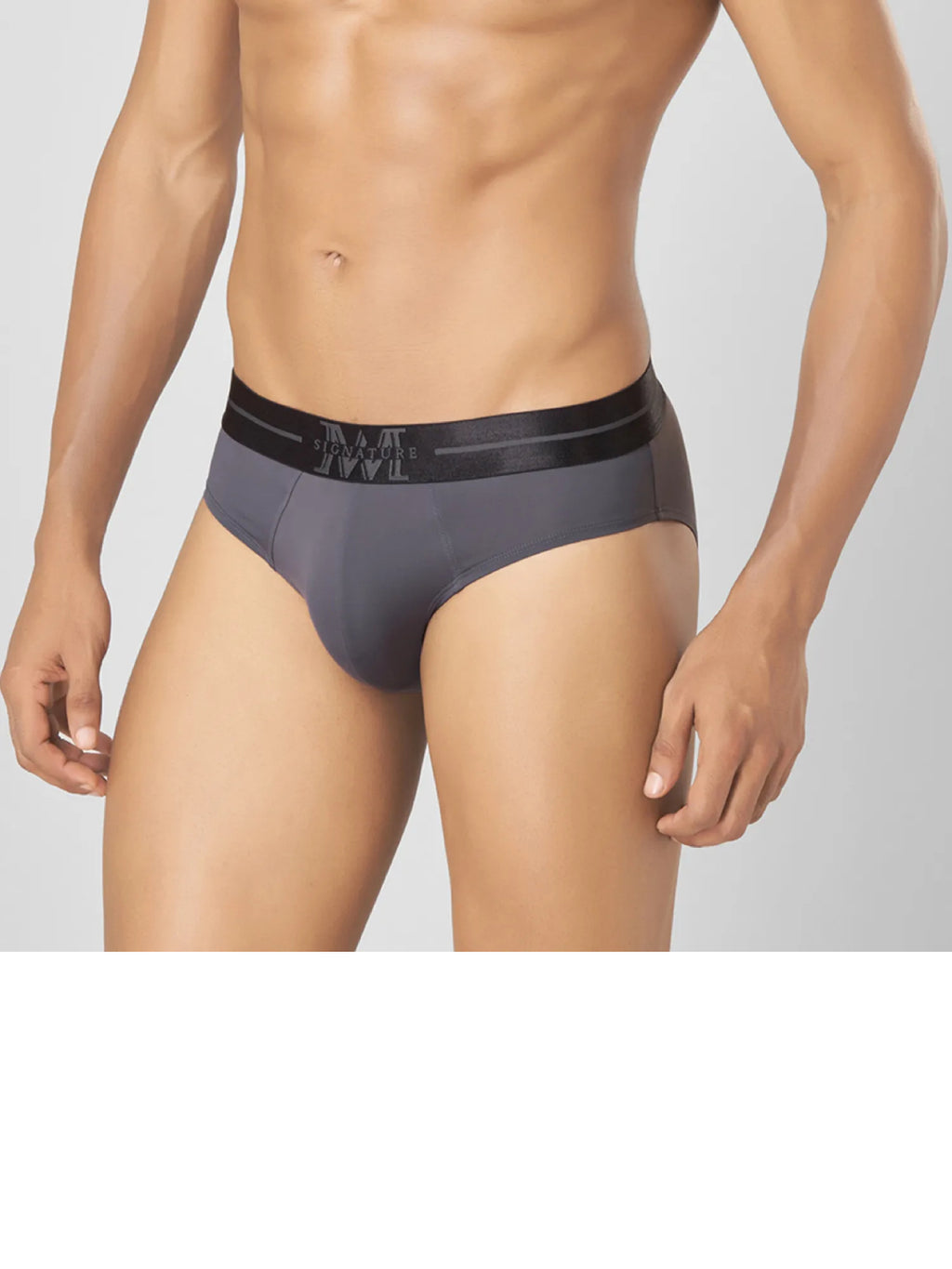 Men's Solid Briefs in Tactel & Spandex Blend Stretch Fit Cool Touch Ultra Soft Waistband with Moisture wicking tech. | MMS8601