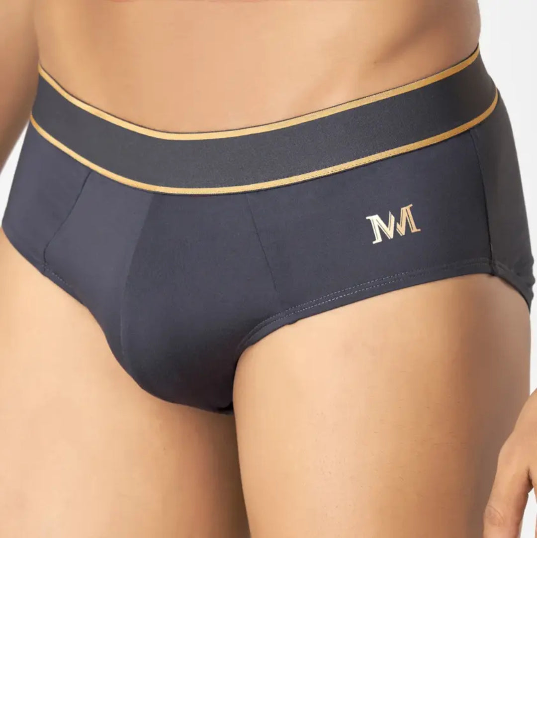 Men's Solid Briefs in Polyester & Spandex Blend with Stretch Fit Cool Touch and Ultra Soft Waistband | MMS8701