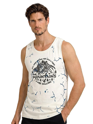 Macroman M- Series Tank Top for Men | Cotton Rich Printed Mens Gym Vest | Breathable Summerwear | Casual, Beach & Outdoor Wear (MS941)