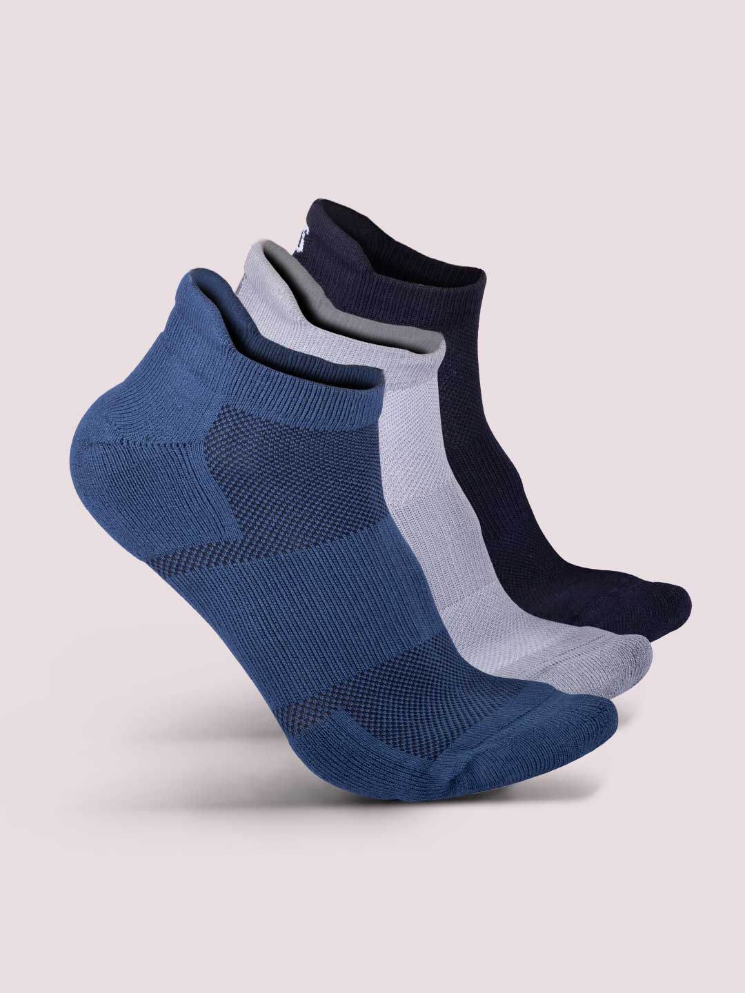 Socks Sutra by Macroman M-Series Men’s Ankle Length Socks (Pack of 3) | Bamboo Spandex Terry, Breathable & Moisture-Wicking | MM3016