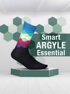 Socks Sutra by Macroman M-Series Men’s Crew/Calf Length Socks (Pack of 3) | Cotton Spandex, Stretch-Fit, Reinforced Heel & Toe | MM3024