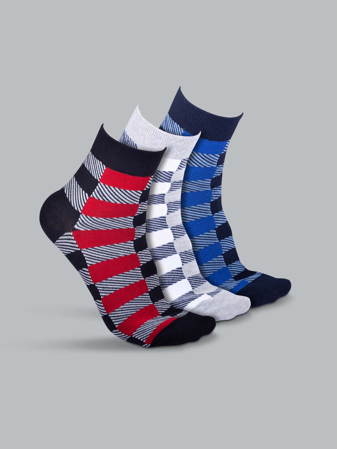 Socks Sutra by Macroman M-Series Men’s Ankle Length Socks (Pack of 3) | Cotton Spandex, Comfortable & Breathable | MM3003