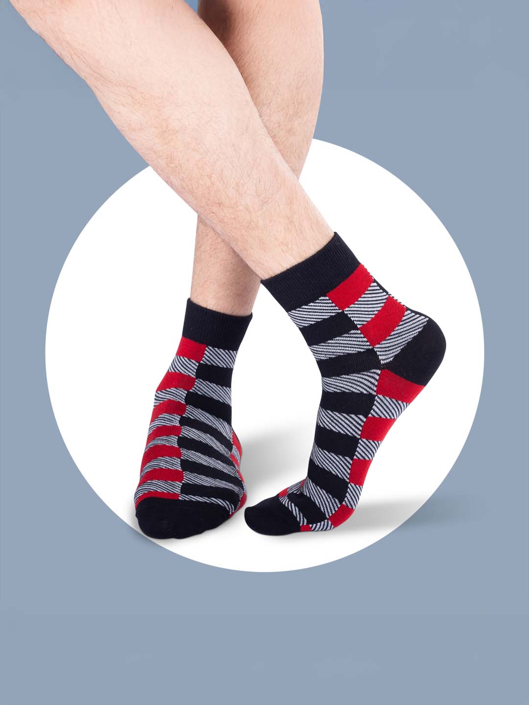 Socks Sutra by Macroman M-Series Men’s Ankle Length Socks (Pack of 3) | Cotton Spandex, Comfortable & Breathable | MM3003