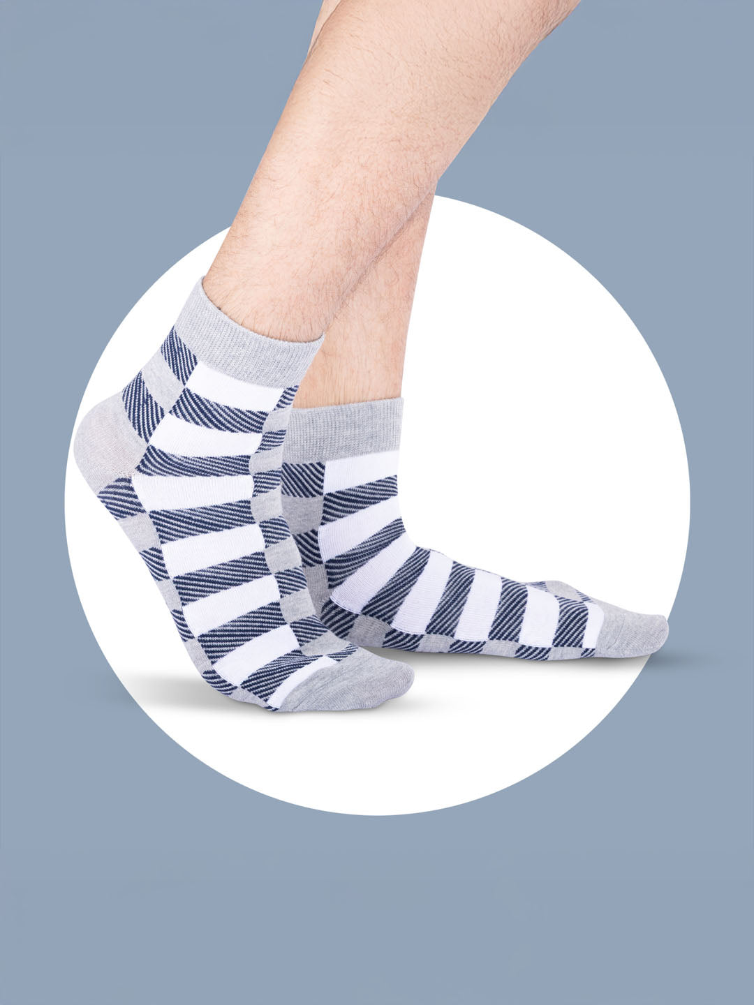 Socks Sutra by Macroman M-Series Men’s Ankle Length Socks (Pack of 3) | Cotton Spandex, Comfortable & Breathable | MM3003