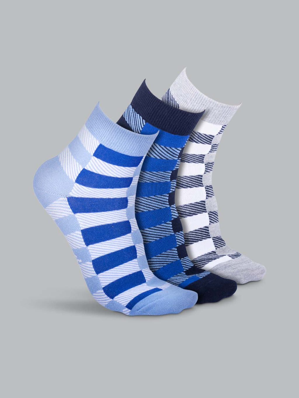 Socks Sutra by Macroman M-Series Men’s Ankle Length Socks (Pack of 3) | Cotton Spandex, Comfortable & Breathable | MM3005