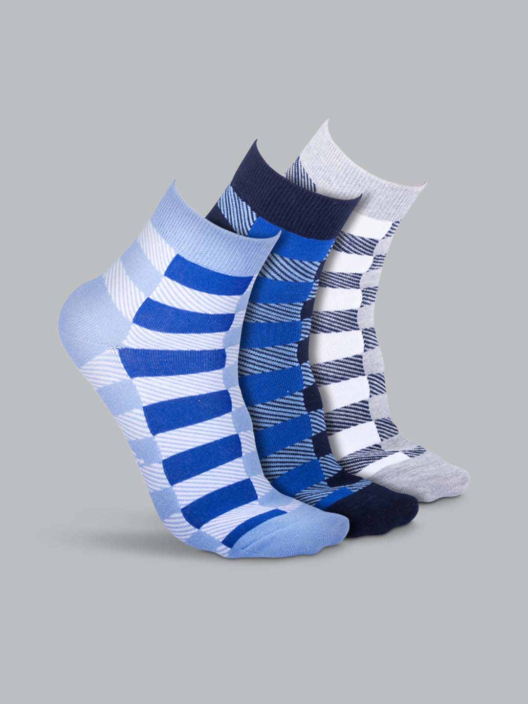 Socks Sutra by Macroman M-Series Men’s Ankle Length Socks (Pack of 3) | Cotton Spandex, Comfortable & Breathable | MM3005