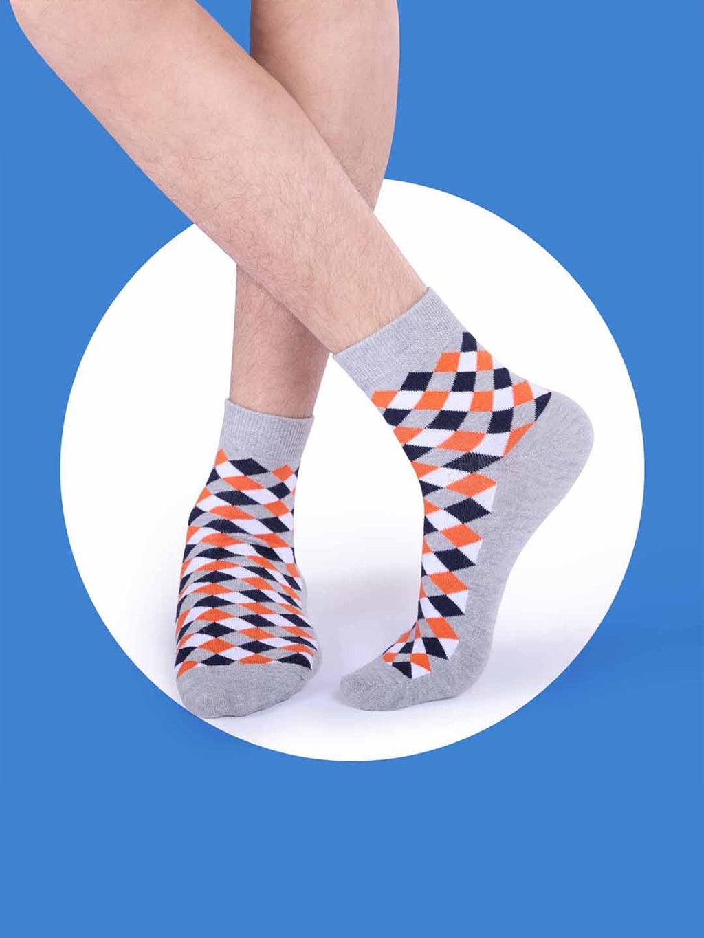 Socks Sutra by Macroman M-Series Men’s Ankle Length Socks (Pack of 3) | Cotton Spandex, Comfortable & Breathable | MM3006