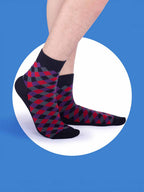 Socks Sutra by Macroman M-Series Men’s Ankle Length Socks (Pack of 3) | Cotton Spandex, Comfortable & Breathable | MM3006