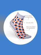 Socks Sutra by Macroman M-Series Men’s Ankle Length Socks (Pack of 3) | Cotton Spandex, Comfortable & Breathable | MM3006
