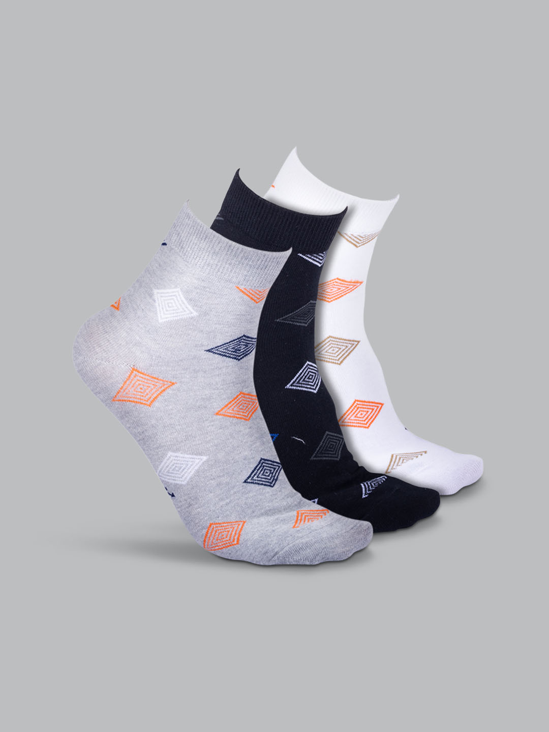 Socks Sutra by Macroman M-Series Men’s Ankle Length Socks (Pack of 3) | Cotton Spandex, Comfortable & Breathable | MM3007