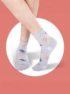 Socks Sutra by Macroman M-Series Men’s Ankle Length Socks (Pack of 3) | Cotton Spandex, Comfortable & Breathable | MM3007