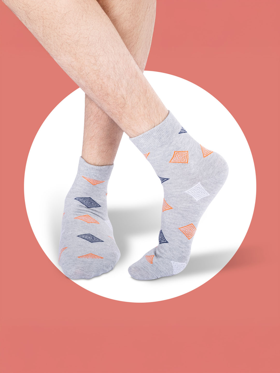 Socks Sutra by Macroman M-Series Men’s Ankle Length Socks (Pack of 3) | Cotton Spandex, Comfortable & Breathable | MM3007