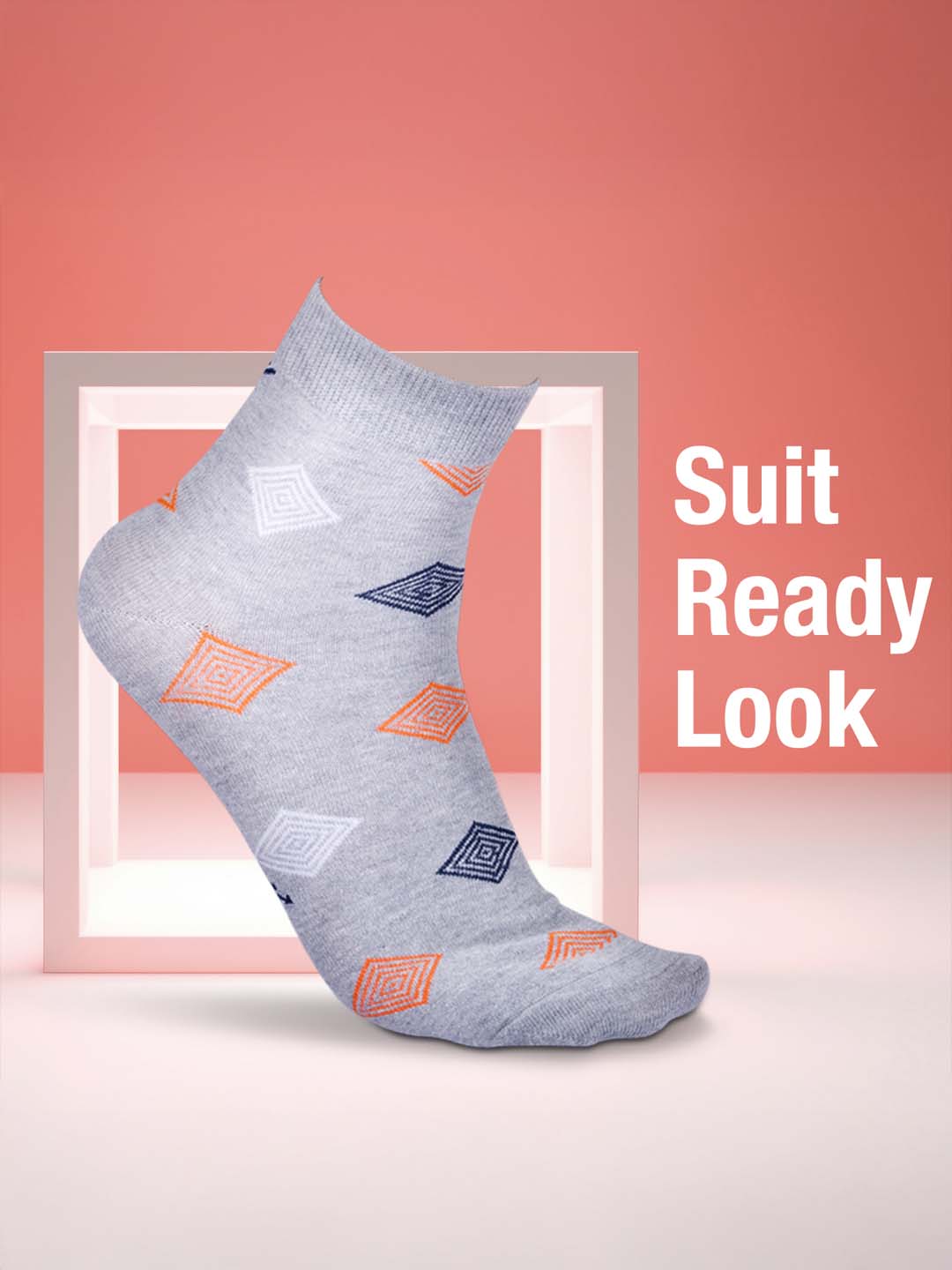 Socks Sutra by Macroman M-Series Men’s Ankle Length Socks (Pack of 3) | Cotton Spandex, Comfortable & Breathable | MM3007