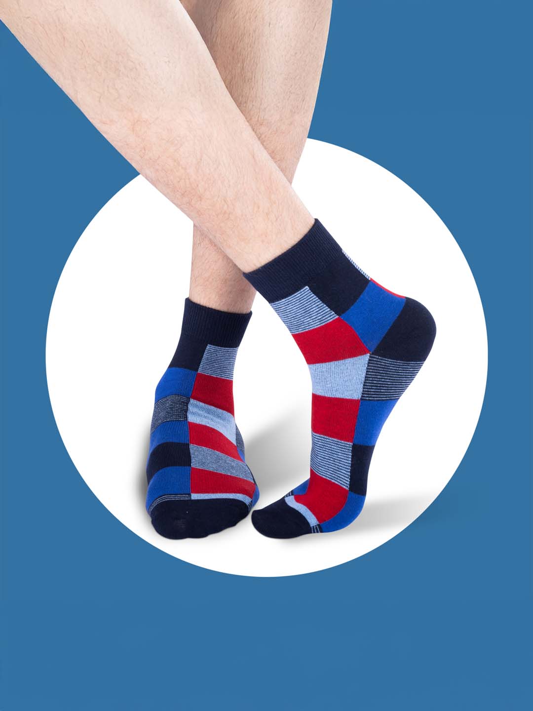 Socks Sutra by Macroman M-Series Men’s Ankle Length Socks (Pack of 3) | Cotton Spandex, Comfortable & Breathable | MM3008