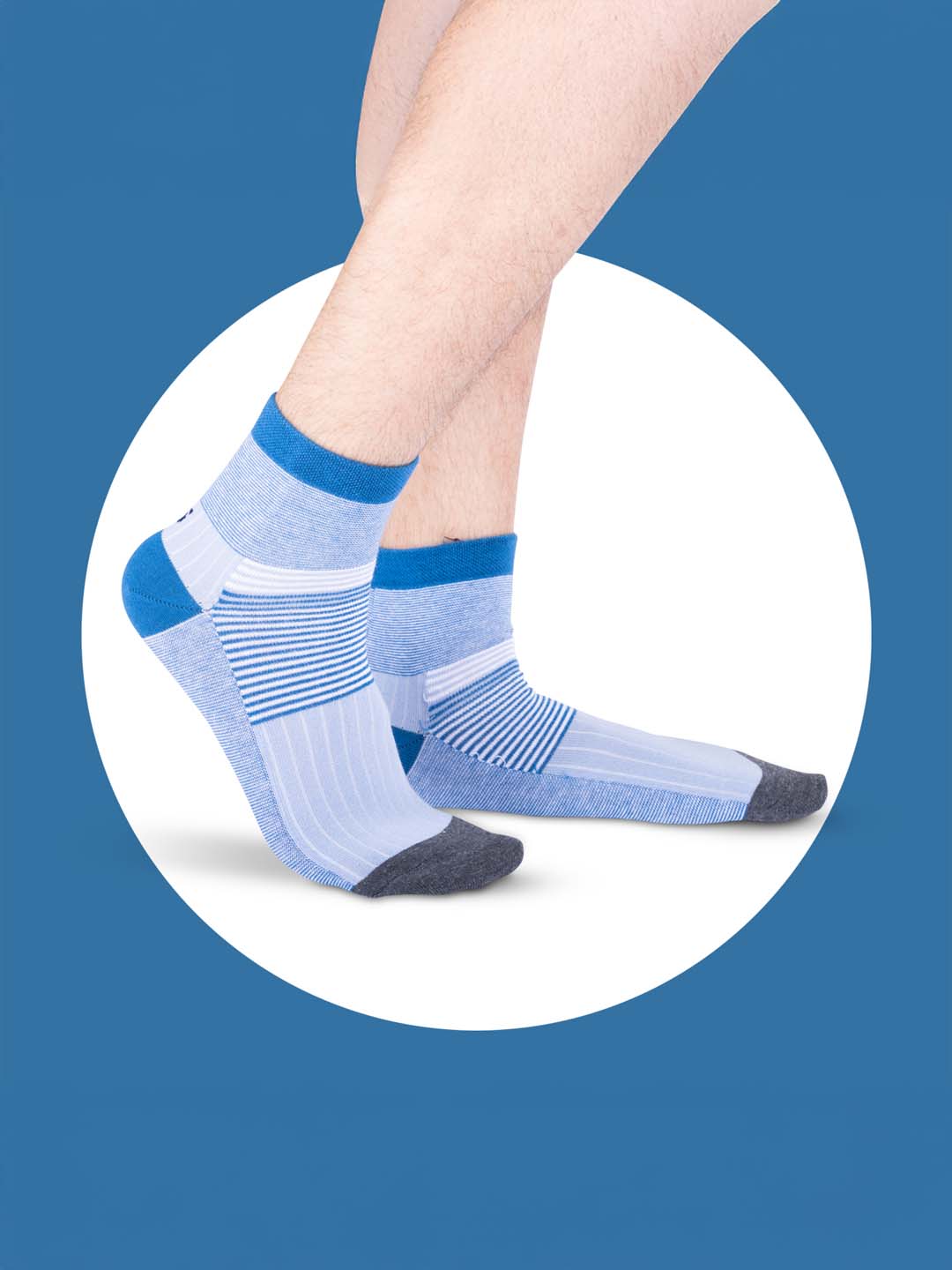 Socks Sutra by Macroman M-Series Men’s Ankle Length Socks (Pack of 3) | Cotton Spandex, Comfortable & Breathable | MM3008