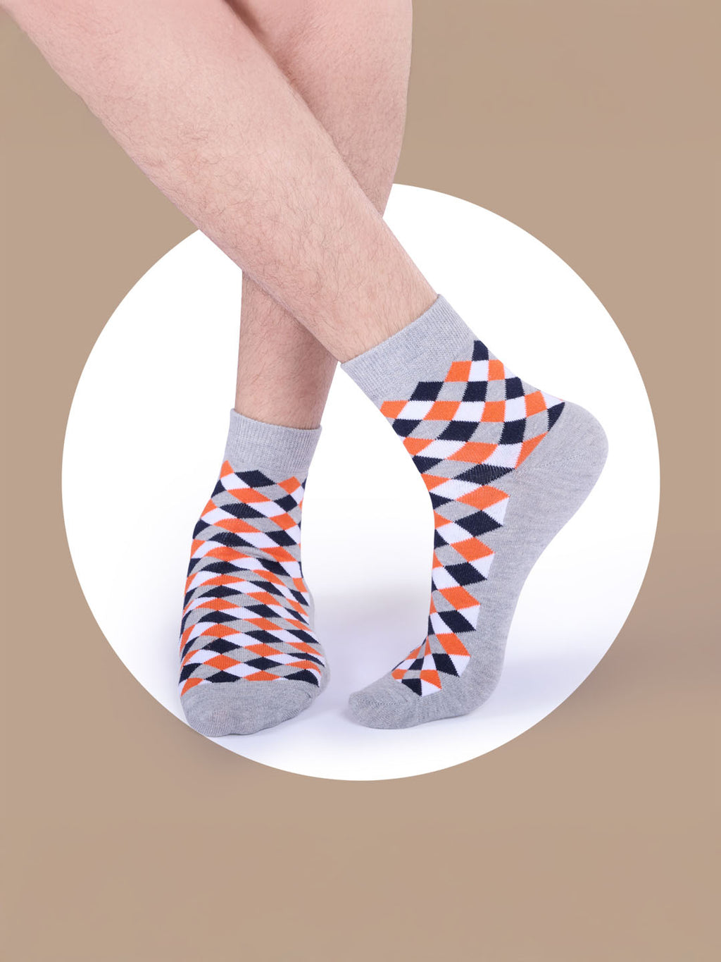 Socks Sutra by Macroman M-Series Men’s Ankle Length Socks (Pack of 3) | Cotton Spandex, Comfortable & Breathable | MM3009