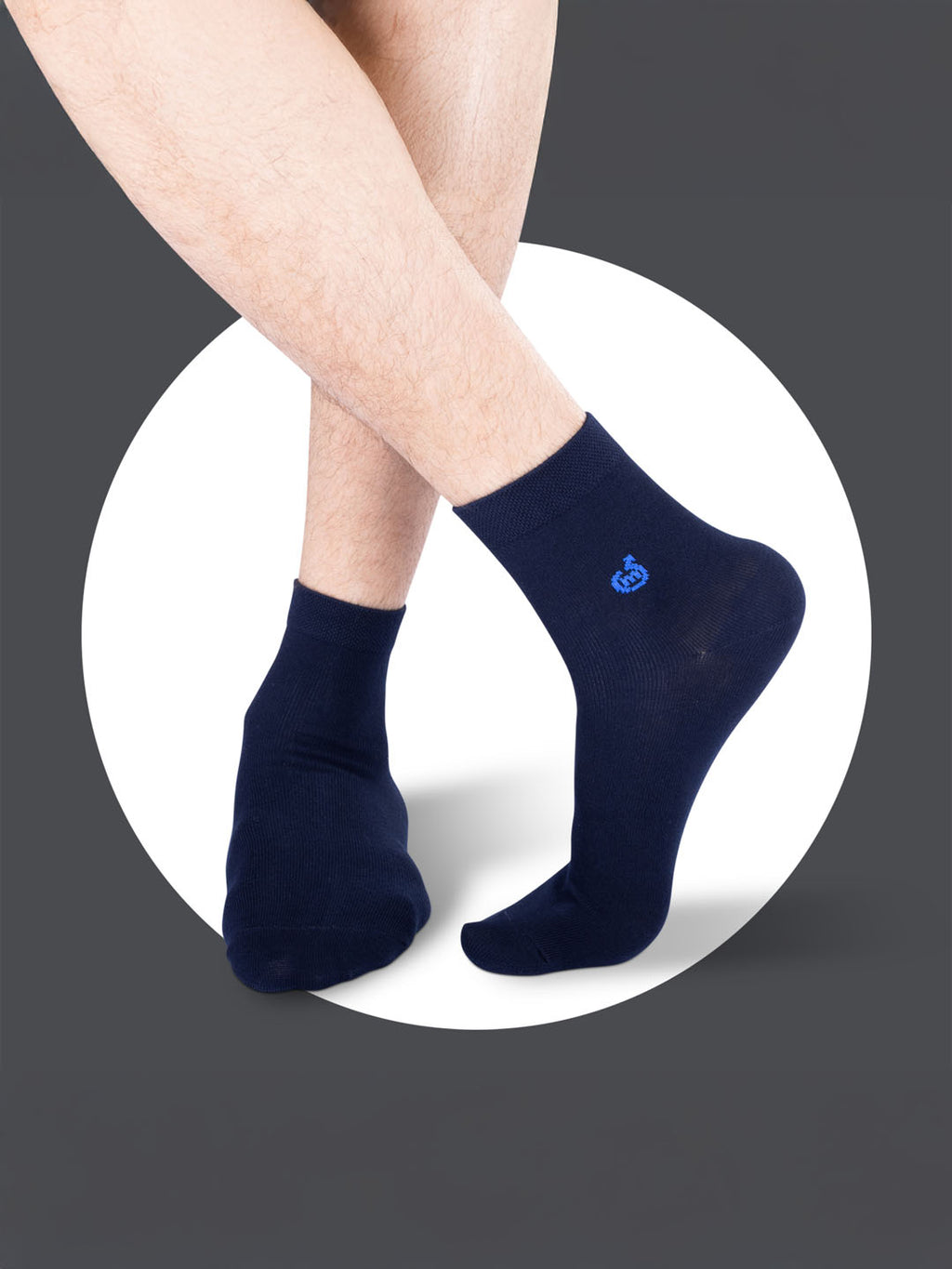 Socks Sutra by Macroman M-Series Men’s Ankle Length Socks (Pack of 3) | Cotton Spandex, Breathable & Stretch-Fit | MM3010