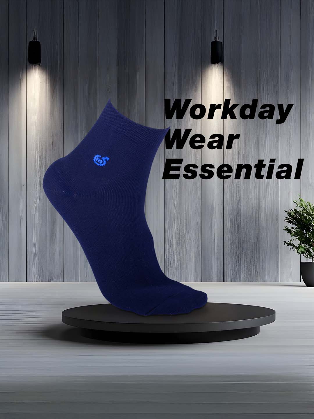 Socks Sutra by Macroman M-Series Men’s Ankle Length Socks (Pack of 3) | Cotton Spandex, Breathable & Stretch-Fit | MM3010