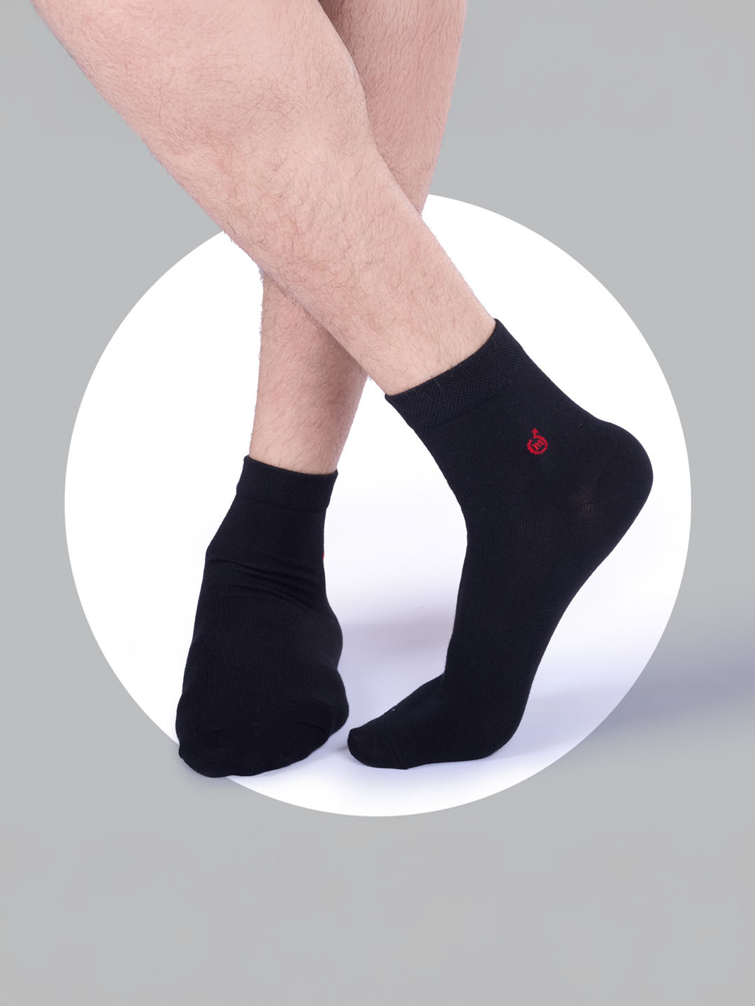 Socks Sutra by Macroman M-Series Men’s Ankle Length Socks (Pack of 3) | Cotton Spandex, Breathable & Stretch-Fit | MM3011
