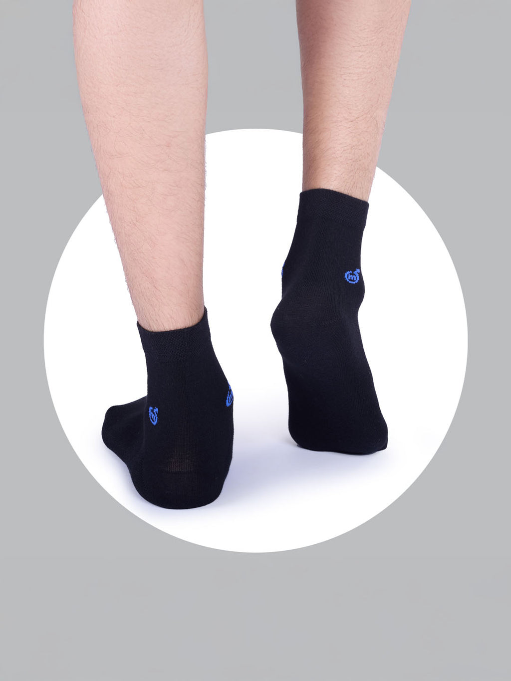 Socks Sutra by Macroman M-Series Men’s Ankle Length Socks (Pack of 3) | Cotton Spandex, Breathable & Stretch-Fit | MM3011