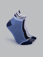 Socks Sutra Men’s Ankle Length Socks (Pack of 3) | Cotton Spandex, Breathable & Stretch-Fit