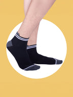 Socks Sutra Men’s Ankle Length Socks (Pack of 3) | Cotton Spandex, Breathable & Stretch-Fit
