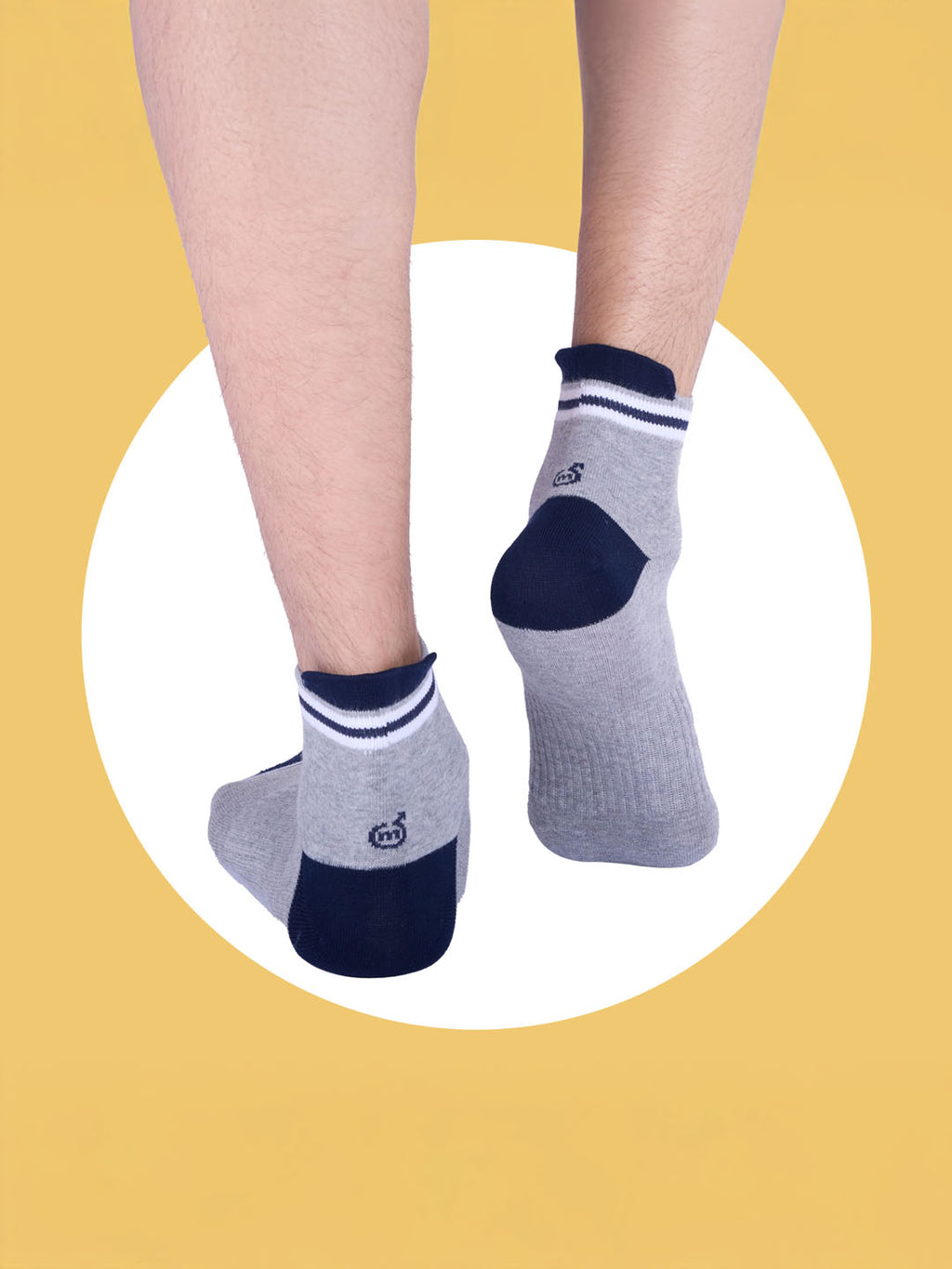 Socks Sutra Men’s Ankle Length Socks (Pack of 3) | Cotton Spandex, Breathable & Stretch-Fit